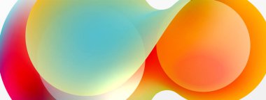 Fluid abstract background. Liquid color gradients composition. Round shapes and circle flowing design for wallpaper, banner, background or landing