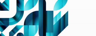 Çeşitli geometrik şekiller, dijital tasarımlar, sunumlar, web sitesi afişleri, sosyal medya paylaşımları için çağdaş tasarım için çok yönlü bir tablo sunarak, asgari soyut bir zemin üzerinde birleşir.