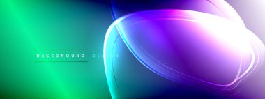 Vektör soyut arkaplan - sıvı gradyan üzerinde sıvı şeffaf kabarcık şekilleri gölgeler ve ışık efektleri