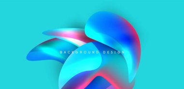Sıvı renkli 3D elementler soyut arkaplan