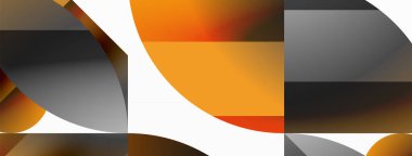 Dijital tasarımlar, sunumlar, web sitesi afişleri, sosyal medya paylaşımları için çok yönlülük ve görsel cazibe sağlayan, minimalist soyut tuval üzerinde geometrik biçimlerin Amalgamatasyonu