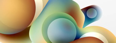 Fluid abstract background. Liquid color gradients composition. Round shapes and circle flowing design for wallpaper, banner, background or landing