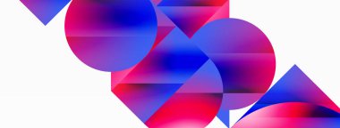 Minimalizm, gradyan cazibesiyle buluşur. Geometrik şekiller sakin bir arka planda birbirine dolanır. İnce renkler birleşir, dinamik bir tuval oluşturur, modern estetiğin kanıtıdır.