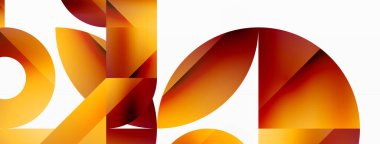 Vektör arkaplanı. Minimalist geometrik arkaplan daireler ve şekillerle süslenmiş. Dijital tasarımlar, sunumlar, web sitesi afişleri, sosyal medya paylaşımları için yaratıcılığı davet eden soyut sanat