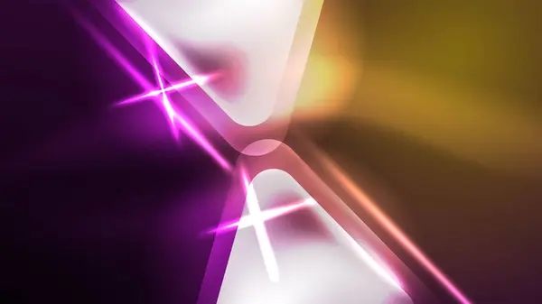Techno Neon Triangles Light Effects Dark — Stock Vector