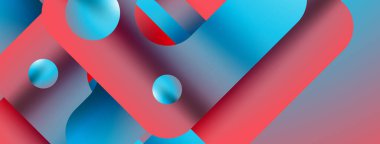 Basit geometrik formlar - dinamik geometrik soyut arkaplan. Duvar kağıdı, afiş, arkaplan, iniş sayfası, duvar sanatı, davetiye, baskılar, posterler için görsel senfoni