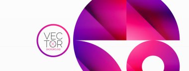 Vektör arkaplanı. Minimalist geometrik arkaplan daireler ve şekillerle süslenmiş. Dijital tasarımlar, sunumlar, web sitesi afişleri, sosyal medya paylaşımları için yaratıcılığı davet eden soyut sanat