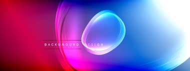 Vektör soyut arkaplan - sıvı gradyan üzerinde sıvı şeffaf kabarcık şekilleri gölgeler ve ışık efektleri