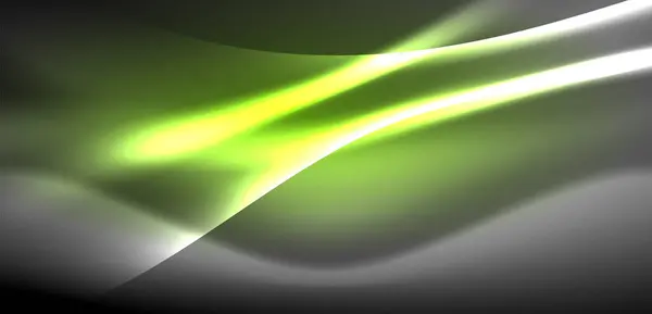 Neonowe Fale Falują Tle Hipnotyzując Taniec Luminescencji Ruchu Dynamiczne Tło — Wektor stockowy