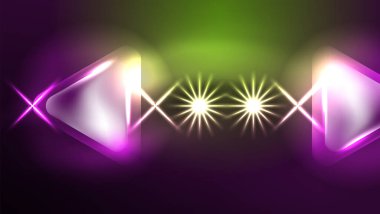 Karanlıkta ışık efektli tekno neon üçgenler