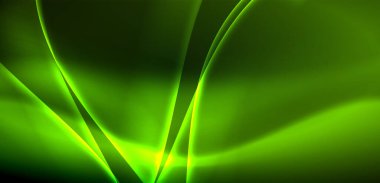 Neon ışıklarının ruhani parıltısında dinamik dalgalar. Hareket akışkanlığı ile neonun ışıl ışıl cazibesini birleştiren kavram, hem canlılığı hem de gelecekteki karmaşıklığı somutlaştıran büyüleyici arka plan.