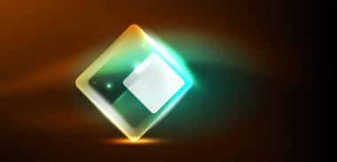 Neon parıldayan tekno çizgiler ve oklar, yüksek teknolojili soyut arkaplan şablonu