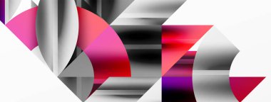 Yaratıcı teknolojiyi, dijital sanatı, sosyal iletişimi ve modern bilimi sembolize eden soyut geometrik şekiller. Posterler, kapaklar, afişler, broşürler ve web siteleri için ideal