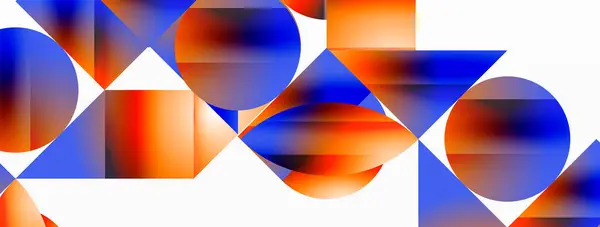 Heitere Gradienten Vorlage Kreise Und Dreiecke Vermischen Sich Minimalistischer Perfektion — Stockvektor