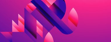 Basit geometrik formlar - dinamik geometrik soyut arkaplan. Duvar kağıdı, afiş, arkaplan, iniş sayfası, duvar sanatı, davetiye, baskılar, posterler için görsel senfoni