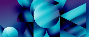 Birbirine kenetlenmiş üçgenler ve dairelerden oluşan büyüleyici soyut arkaplan, hem zerafet hem de modernlik saçan şaşırtıcı şekiller ve desenler oluşturur.