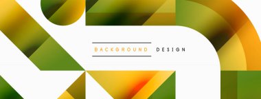 Parlak daire, kare, üçgen minimalist geometrik arkaplanı şekillendirir. Gösterişli, çağdaş tasarım dijital tasarımlar, sunumlar, web sitesi afişleri, sosyal medya paylaşımları için biraz sofistike