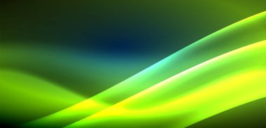 Neon ışıklarının ruhani parıltısında dinamik dalgalar. Hareket akışkanlığı ile neonun ışıl ışıl cazibesini birleştiren kavram, hem canlılığı hem de gelecekteki karmaşıklığı somutlaştıran büyüleyici arka plan.