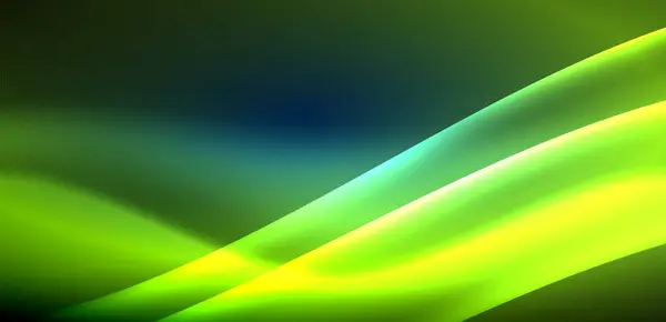 Dinamikus Hullámok Éteri Neonfényben Koncepció Egyesíti Mozgás Folyékonyságát Neon Vibráló — Stock Vector