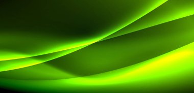 Neon ışıklarının ruhani parıltısında dinamik dalgalar. Hareket akışkanlığı ile neonun ışıl ışıl cazibesini birleştiren kavram, hem canlılığı hem de gelecekteki karmaşıklığı somutlaştıran büyüleyici arka plan.