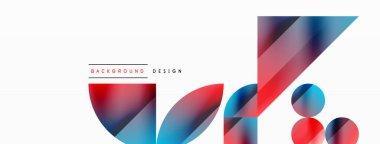 Vektör arkaplanı. Minimalist geometrik arkaplan daireler ve şekillerle süslenmiş. Dijital tasarımlar, sunumlar, web sitesi afişleri, sosyal medya paylaşımları için yaratıcılığı davet eden soyut sanat
