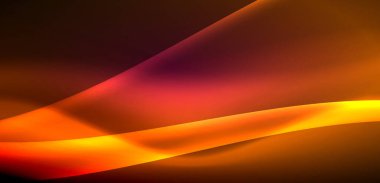 Neon ışıklarının ruhani parıltısında dinamik dalgalar. Hareket akışkanlığı ile neonun ışıl ışıl cazibesini birleştiren kavram, hem canlılığı hem de gelecekteki karmaşıklığı somutlaştıran büyüleyici arka plan.