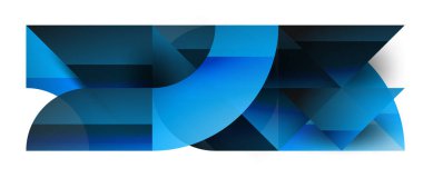 Büyüleyici vektör illüstrasyonu - geometrik, minimalist, soyut arkaplan duvar kağıdı, pankart, arkaplan, iniş sayfası, duvar sanatı, davetiye, baskılar, posterler için daireler ve üçgenlerle süslenmiş