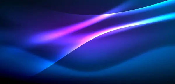 Dynamiska Vågor Eterisk Glöd Neonljus Begreppet Förenar Rörelsens Flyt Med — Stock vektor