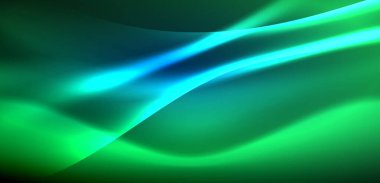 Neon ışıklarının ruhani parıltısında dinamik dalgalar. Hareket akışkanlığı ile neonun ışıl ışıl cazibesini birleştiren kavram, hem canlılığı hem de gelecekteki karmaşıklığı somutlaştıran büyüleyici arka plan.
