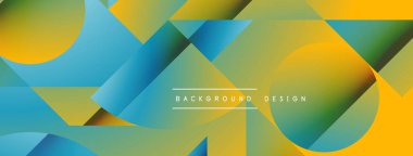 Basit geometrik formlar - dinamik geometrik soyut arkaplan. Duvar kağıdı, afiş, arkaplan, iniş sayfası, duvar sanatı, davetiye, baskılar, posterler için görsel senfoni