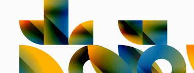 Çemberler ve çeşitli şekiller birleşerek çağdaş zemin oluşturarak yaratıcılığı ateşliyor. Dijital tasarımlar, sunumlar, web sitesi afişleri, sosyal medya paylaşımları için tasarım