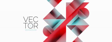 Kareli, üçgenli, daireli geometrik arkaplan. Şekiller uyumlu bir şekilde etkileşir, dijital tasarımlar, sunumlar, web sitesi afişleri, sosyal medya iletileri için görsel olarak çarpıcı bir tasarım oluşturur