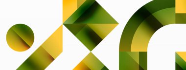 Parlak daire, kare, üçgen minimalist geometrik arkaplanı şekillendirir. Gösterişli, çağdaş tasarım dijital tasarımlar, sunumlar, web sitesi afişleri, sosyal medya paylaşımları için biraz sofistike