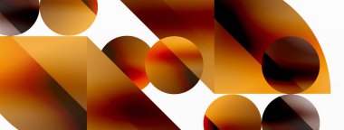 Vektör arkaplanı. Minimalist geometrik arkaplan daireler ve şekillerle süslenmiş. Dijital tasarımlar, sunumlar, web sitesi afişleri, sosyal medya paylaşımları için yaratıcılığı davet eden soyut sanat