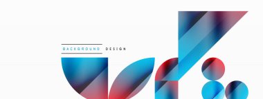 Vektör arkaplanı. Minimalist geometrik arkaplan daireler ve şekillerle süslenmiş. Dijital tasarımlar, sunumlar, web sitesi afişleri, sosyal medya paylaşımları için yaratıcılığı davet eden soyut sanat