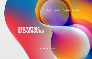 Abstract liquid background for your landing page design. Web page for website or mobile app wallpaper