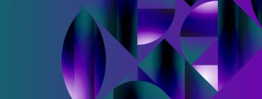 Serene gradyan şablonu. Çemberler ve üçgenler minimalist mükemmellikte karışıyor. Biçim ve renklerin nazik bir şekilde birleşmesi dengeli ama büyüleyici bir zemin oluşturur, modern karmaşıklığı somutlaştırır.