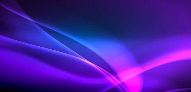 Neon ışıklarının ruhani parıltısında dinamik dalgalar. Hareket akışkanlığı ile neonun ışıl ışıl cazibesini birleştiren kavram, hem canlılığı hem de gelecekteki karmaşıklığı somutlaştıran büyüleyici arka plan.