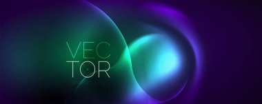 Neon glowing waves, magic energy space light concept, abstract background wallpaper design