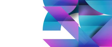 Geometrik füzyon - üçgenlerin soyut harmonisi ve minimalist arkaplan tasarımında daireler. Duvar kağıdı, afiş, arkaplan, iniş sayfası, duvar sanatı, davetiye, baskı için şekil ve satır tasarımı