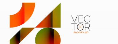 Dinamik soyut vektör arkaplanı. Dairelerin, karelerin ve üçgenlerin uyumlu birleşimi. Geometrik elementler büyüleyici bir zemin oluşturmak için birbirine dolanır. Her şekil biçimlerin kaleydoskopuna katkıda bulunur