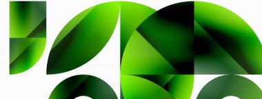 Vektör arkaplanı. Minimalist geometrik arkaplan daireler ve şekillerle süslenmiş. Dijital tasarımlar, sunumlar, web sitesi afişleri, sosyal medya paylaşımları için yaratıcılığı davet eden soyut sanat