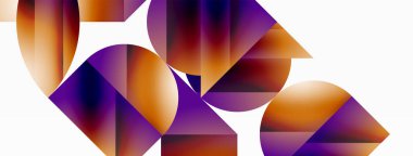 Serene gradyan şablonu. Çemberler ve üçgenler minimalist mükemmellikte karışıyor. Biçim ve renklerin nazik bir şekilde birleşmesi dengeli ama büyüleyici bir zemin oluşturur, modern karmaşıklığı somutlaştırır.