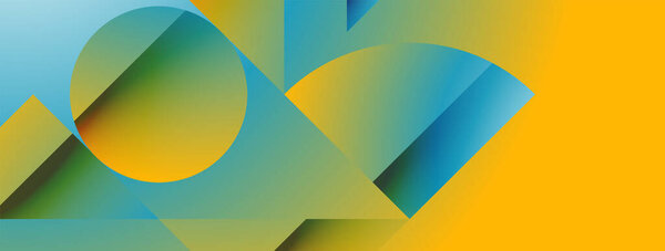 Simple geometric forms - dynamic geometric abstract background. Visual symphony of shapes and lines design for wallpaper, banner, background, landing page, wall art, invitation, prints, posters