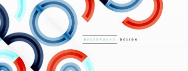 Çemberler, ızgara desenli soyut bir arka planda düzenlenir ve çeşitli renklerin gölgeleri de dahil olmak üzere farklı renk aralıklarına sahiptir. Duvar kağıdı, afiş, sunum, arkaplan şablonu