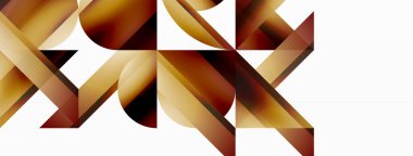 Canlı eğimli üçgenler ve beyaz üzerinde daireler. Dijital tasarımlar, sunumlar, web sitesi afişleri, sosyal medya paylaşımları için şekillerin büyüleyici birleşimi