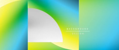 Posterler, kapaklar, afişler, broşürler, web siteleri için parlak renk çemberi ve yuvarlak element minimal geometrik soyut arkaplan