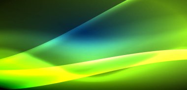 Neon ışıklarının ruhani parıltısında dinamik dalgalar. Hareket akışkanlığı ile neonun ışıl ışıl cazibesini birleştiren kavram, hem canlılığı hem de gelecekteki karmaşıklığı somutlaştıran büyüleyici arka plan.