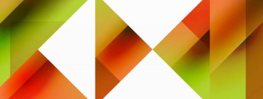 Parlak daire, kare, üçgen minimalist geometrik arkaplanı şekillendirir. Gösterişli, çağdaş tasarım dijital tasarımlar, sunumlar, web sitesi afişleri, sosyal medya paylaşımları için biraz sofistike