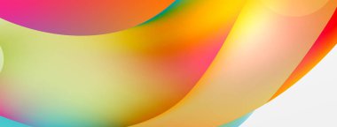 Fluid abstract background. Liquid color gradients composition. Round shapes and circle flowing design for wallpaper, banner, background or landing